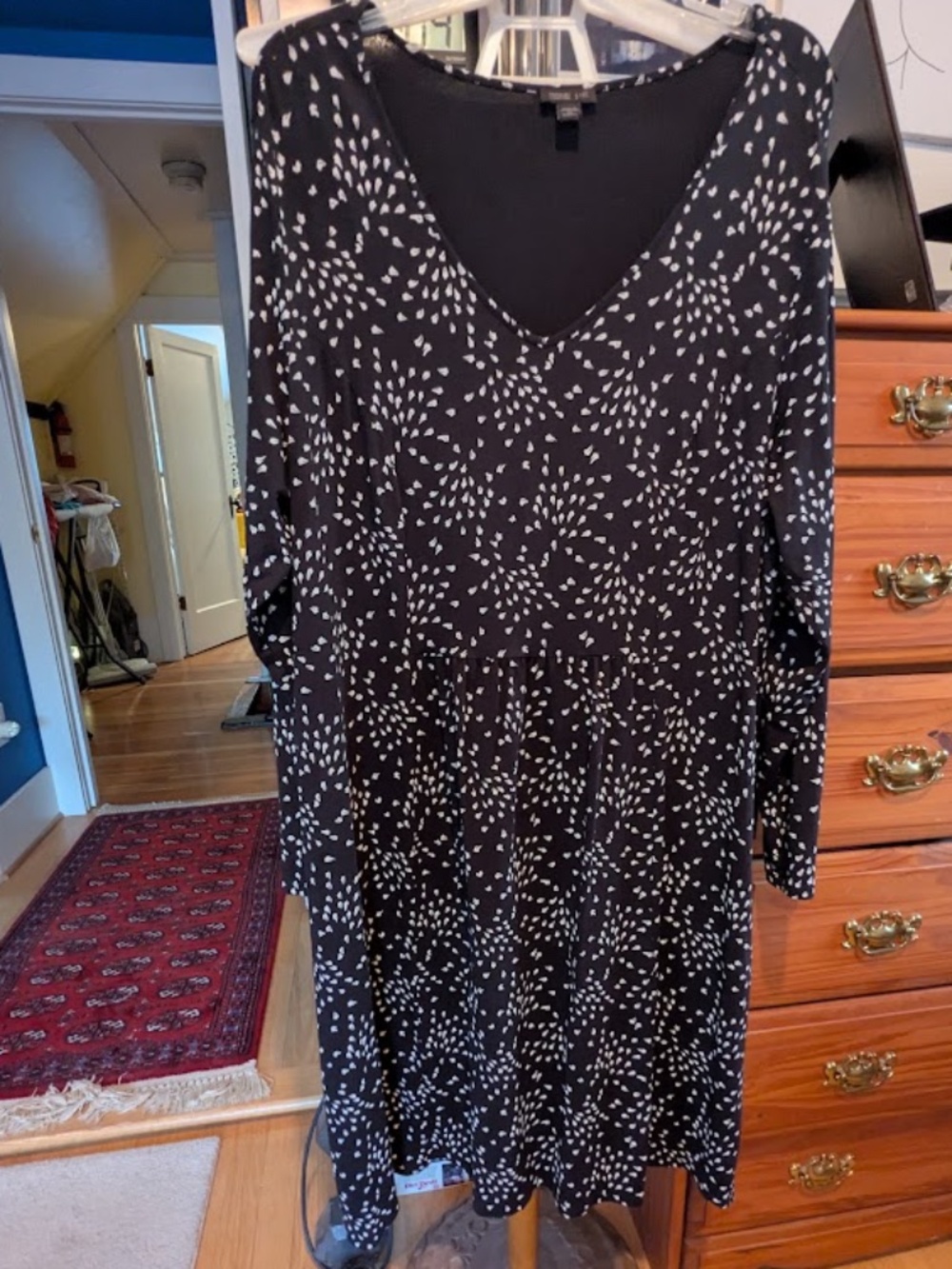 J. Jill Wearever Black and White Print Dress Women's 2x